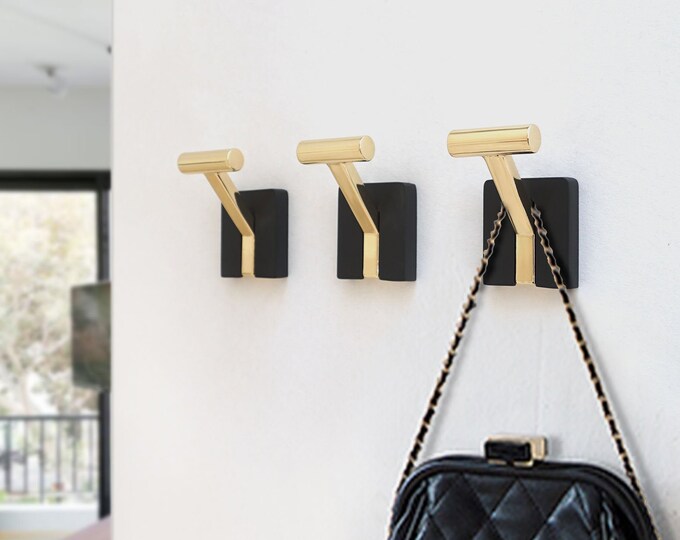 Black Gold Modern Wall Hooks Hooks for Wall Coat Hooks Etsy