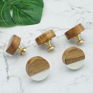 Modern Wood Marble  Cabinet Knob Drawer Knob Cabinet Knob and Pulls Kitchen Handle  Small Knob  Furniture Handles Brass Knob