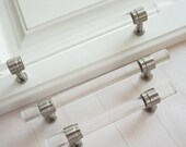 3.78 quot 5.0 quot 6.3 quot 7.55 quot 8.8 quot Brushed Nickel Steel Drawer Pulls Acrylic Dresser Handle Cabinet Handles Bar Pull Knobs Bathroom Handle Hardware