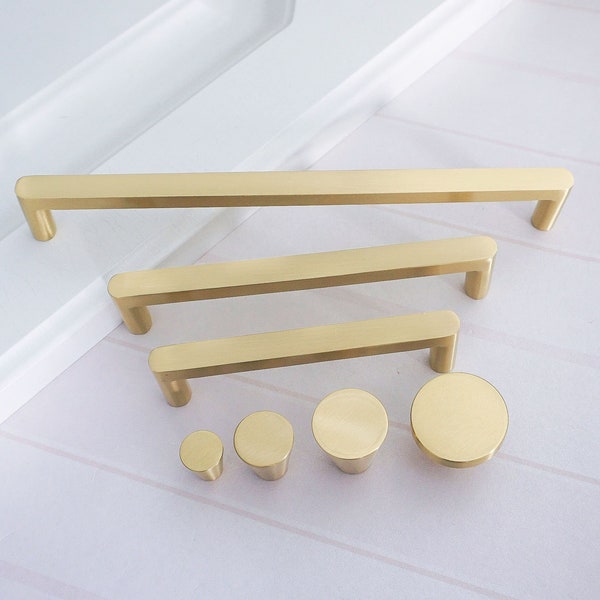 3.78" 5.0" 7.55" Modern Solid Brass Drawer Pulls Knobs Kitchen Pulls Cabinet Handles Furniture Dresser Cupboard Wardrobe Door Handles