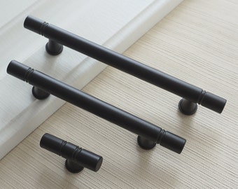 3.75'' 5'' Noir Tiroir Tire Boutons Boutons Or Laiton Armoire Tire et Boutons T Bar Pull Commode Boutons Cuisine Moderne Boutons et Tire 96 128 mm