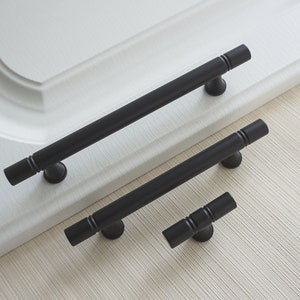 3.75'' 5'' Black Drawer Pulls Handles Brass Cabinet Door Handles Knob Dresser Knobs Modern Closet Wardrobe Handles Kitchen Knobs and Pulls