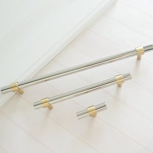 3" 3.78" 5.0" 6.3"7.55" 8.8"Brass Chrome Drawer Handles  Dresser Knobs Kitchen Cabinet Handles Modern Wardrobe  Cupboard Handles  224