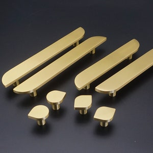 3.78" 5.0" 8.8"Solid Brass Drawer Handles Unique Dresser Knobs Kitchen Pull Knob Cabinet Pull Hardware Modern Wardrobe  Pull Cupboard Handle