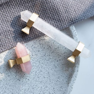 Natural Stone Drawer Pulls Knobs Luxury Crystal Modern Wardrobe Handles Cabinet Handle Dresser Knobs Pink White Adjustable