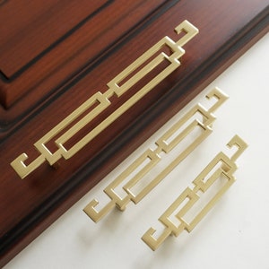 2.5" 3.78" 5" Drawer Pulls Handle Knobs Cabinet Handles Pulls Gold Dresser Pulls Cupboard Handle Chinese Style Kitchen Hardware