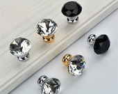 Glass Crystal Drawer Knobs Handles Rhinestone Dresser Knobs Pulls Gold Silver Black Kitchen Cabinet Door Knobs Handles Pull
