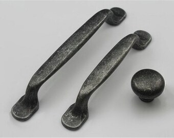 Antique Silver Pewter Kitchen Cabinet Door Knob Handle Dresser Knob Drawer Knobs Pulls Handles Rustic Furniture Decorative Knobs