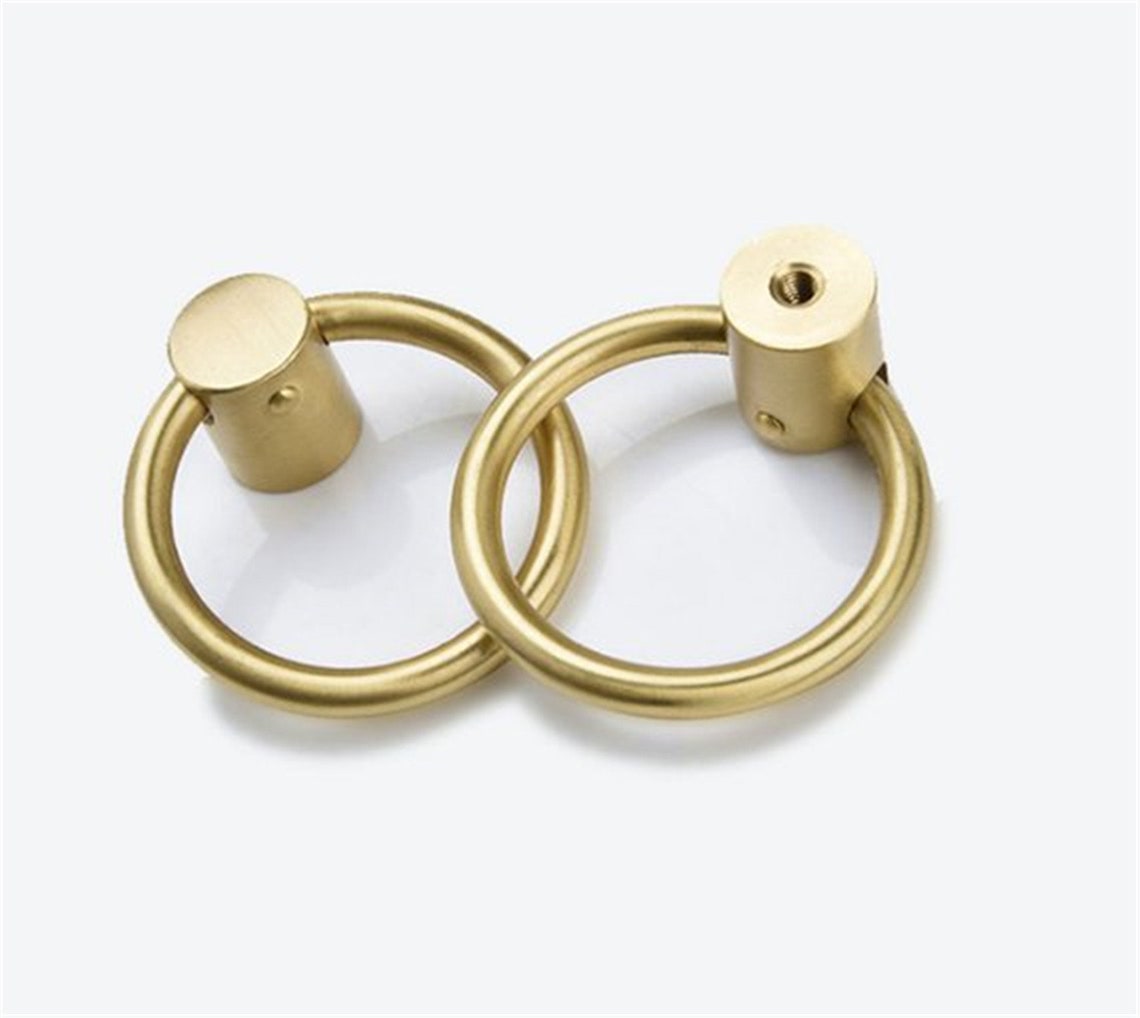 Pure Brass Material Ring Pulls Gold Brass Knobs Dresser Etsy