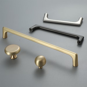 3.78" 5" 6.3" 7.55" Gold Brass Cabinet Handles Kitchen Pulls black Dresser Knobs Nickel Kitchen Cupboard Handle  Hardware Drawer Pulls