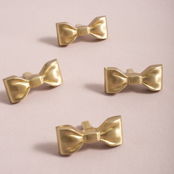 Gold Bow Knobs Etsy