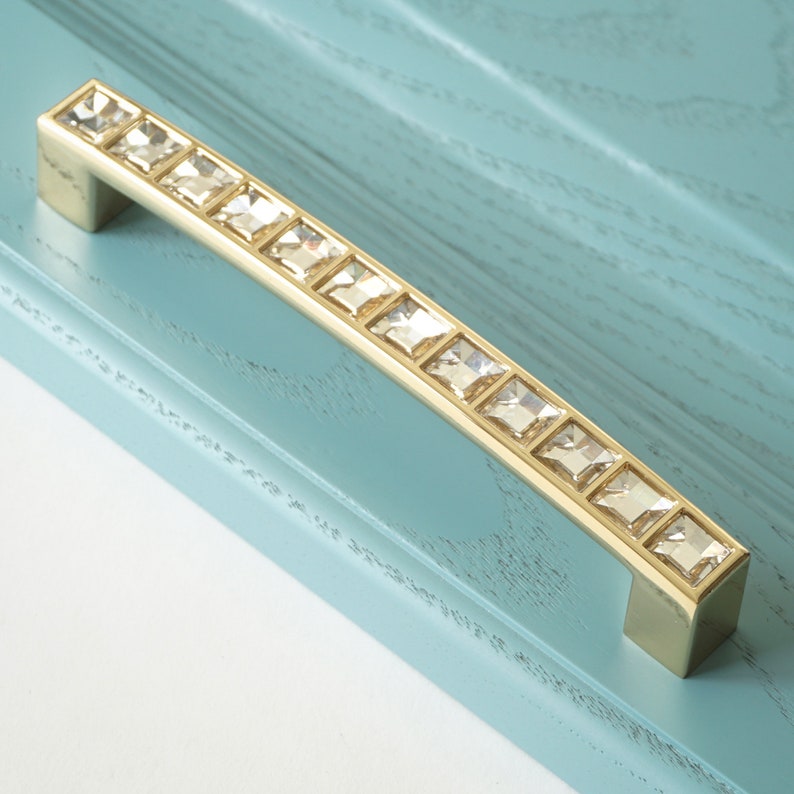 3.78'' 5'' Clear Gold Dresser Drawer Pulls Etsy