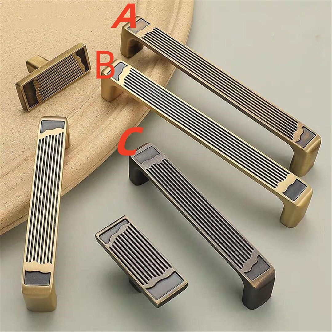 Solid Brass Drawer Pulls Knobs Dresser Knobs Antique Kitchen Handles ...
