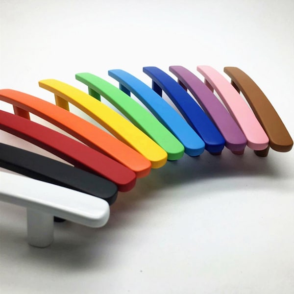 3" 3.78" 5" Colorful Closet Handles Drawer Pulls Cabinet Handle Dresser Pull Handles Kids Blue Orange Yellow Red Pink Black Brown Green