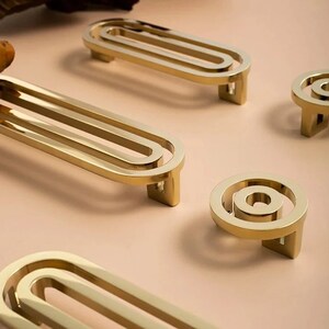 1"3.78" 5"Solid Brass Track Design Drawer Pull and  knob Kitchen Knobs Cabinet Pulls Unique  Cupboard Knobs Dresser Pulls Kitchen Handles