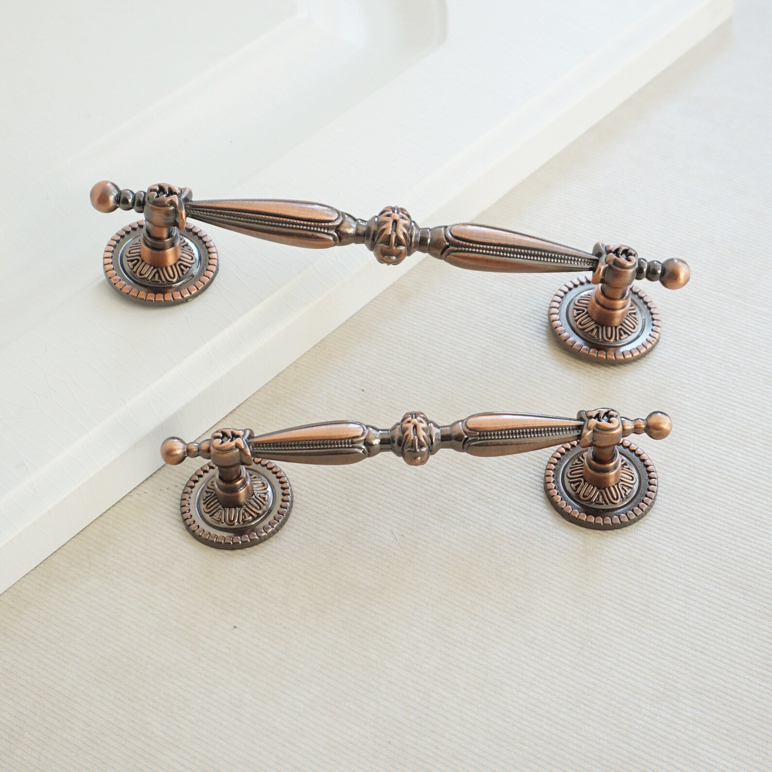 3.78 5.0 Antique Copper Drawer Pulls handles Etsy
