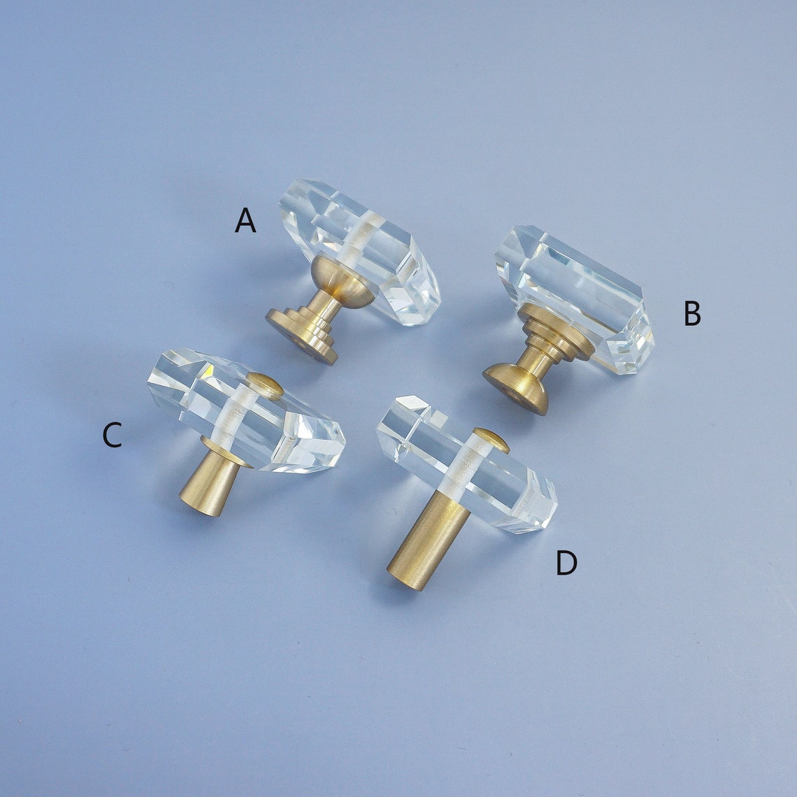 Square Brass Acrylic Knob Kitchen Knobs Pulls Gift Etsy