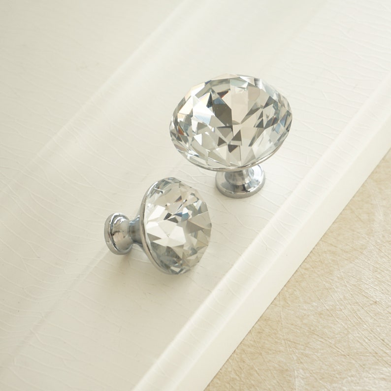 Siler Clear Glass Knobs Crystal Knob Handles Dresser Pulls Etsy
