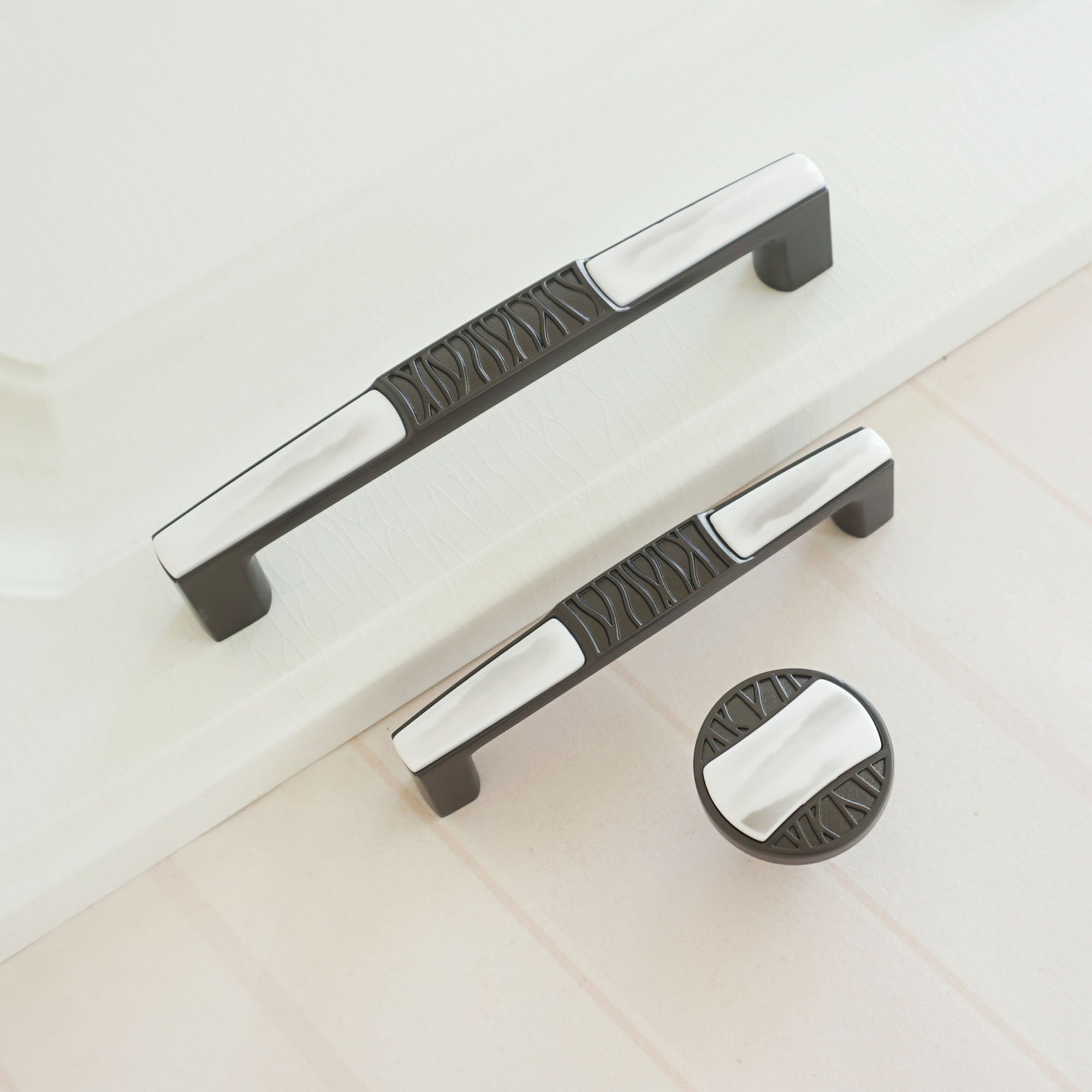 3.78 5 Ceramic Kitchen Door Handles Gray Etsy