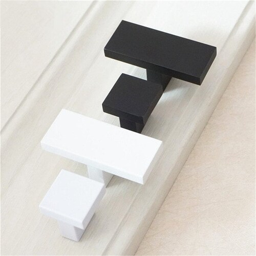 White Black Drawer Knobs Pulls Handles Kitchen Door Etsy