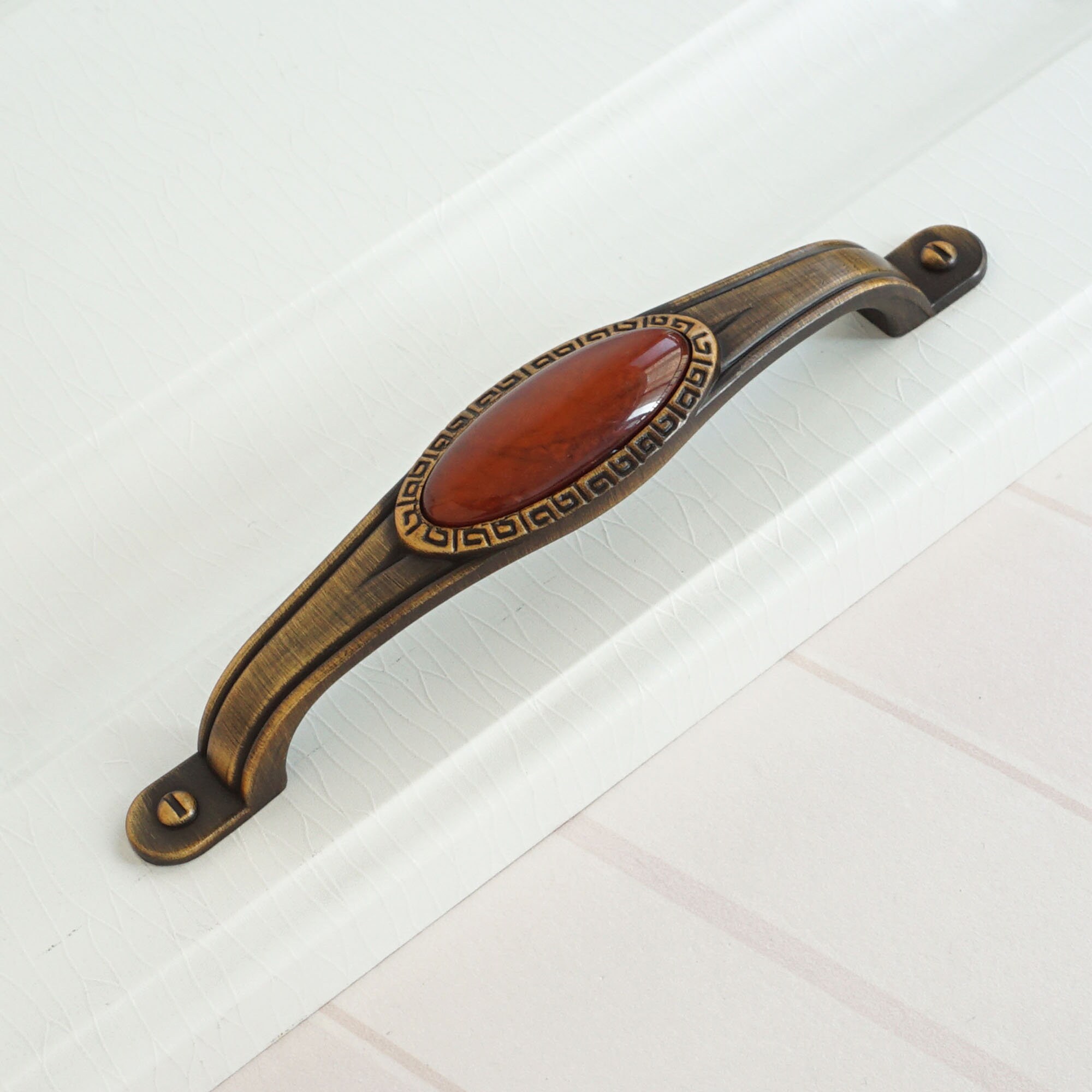 3 Inch Oak Insert Pull - Antique Brass Cabinet Hardware, P30818C-CHB-C