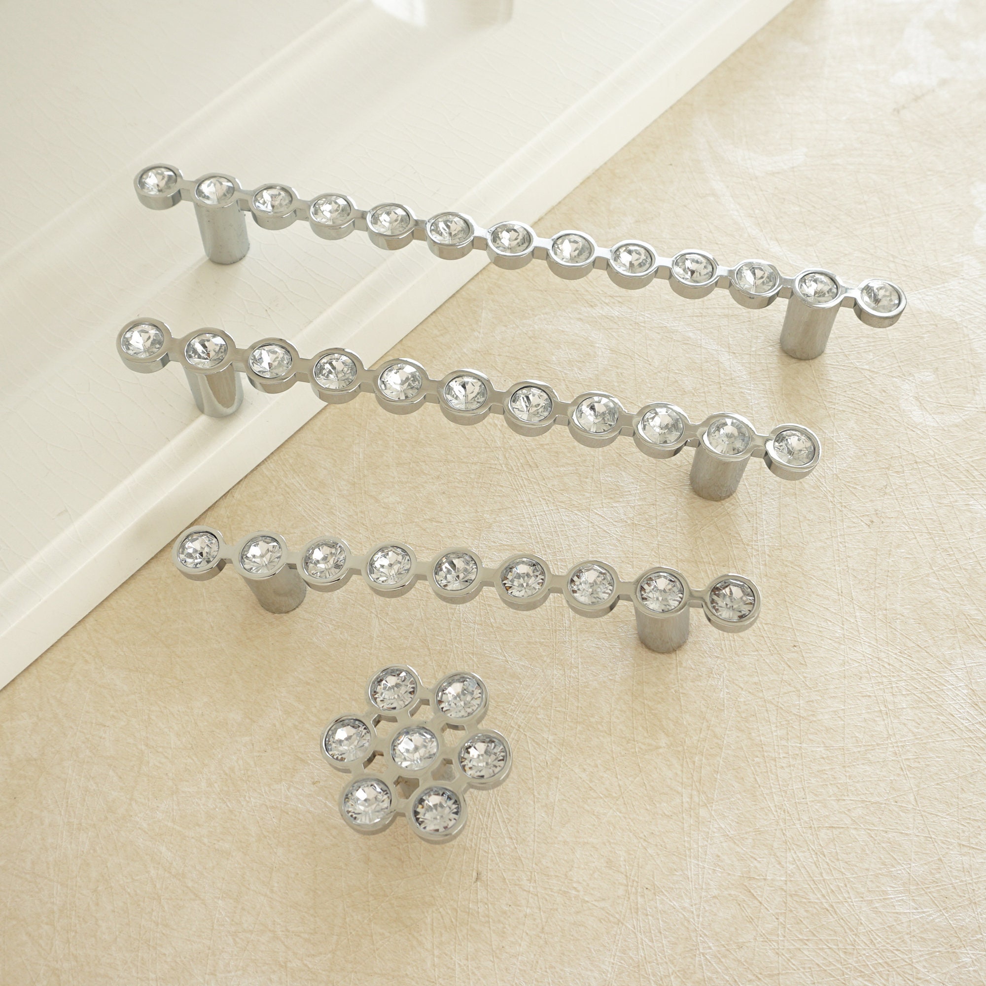 2.5 3.75 5 Crystal Dresser Knobs Handles Etsy