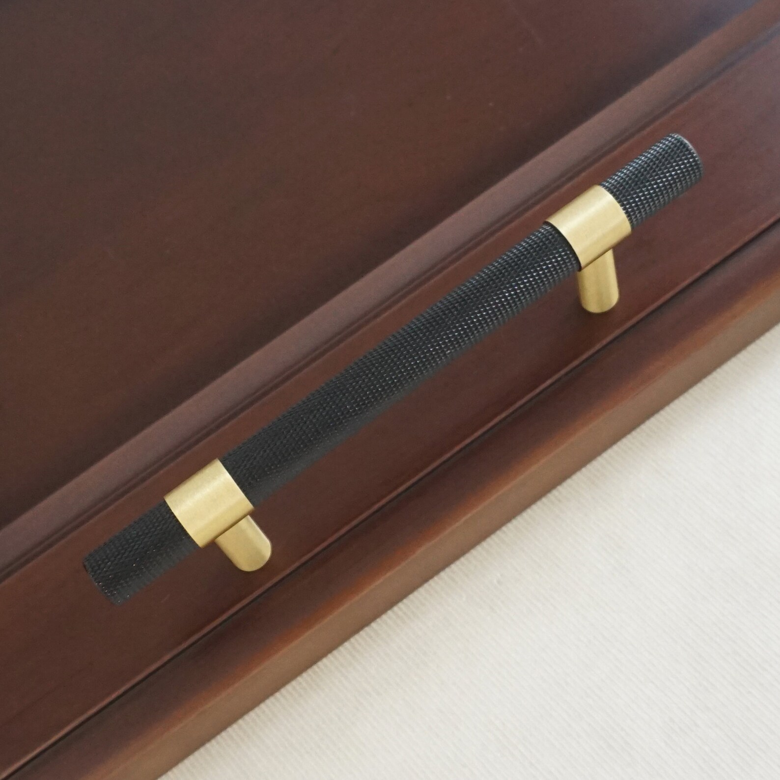 3.78 5 Knurling Brass Drawer Pulls Handles Black Etsy