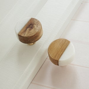 Modern Wood Marble  Door Knob Drawer Knob Cabinet Knobs Pulls Handles  Small Knob  Furniture Handles Brass Knobs