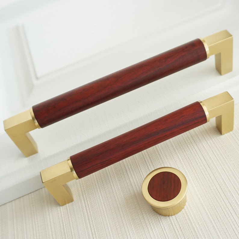 5'' 6.3 Solid Brass Handles Leather Etsy