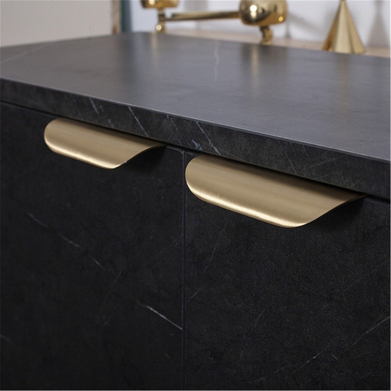 Leaf Invisible Drawer Pulls Brass Gold Cabinet Handles Cabinet Pulls Wardrobe Cupboard Pulls Modern Decorative Handles zdjęcie 3