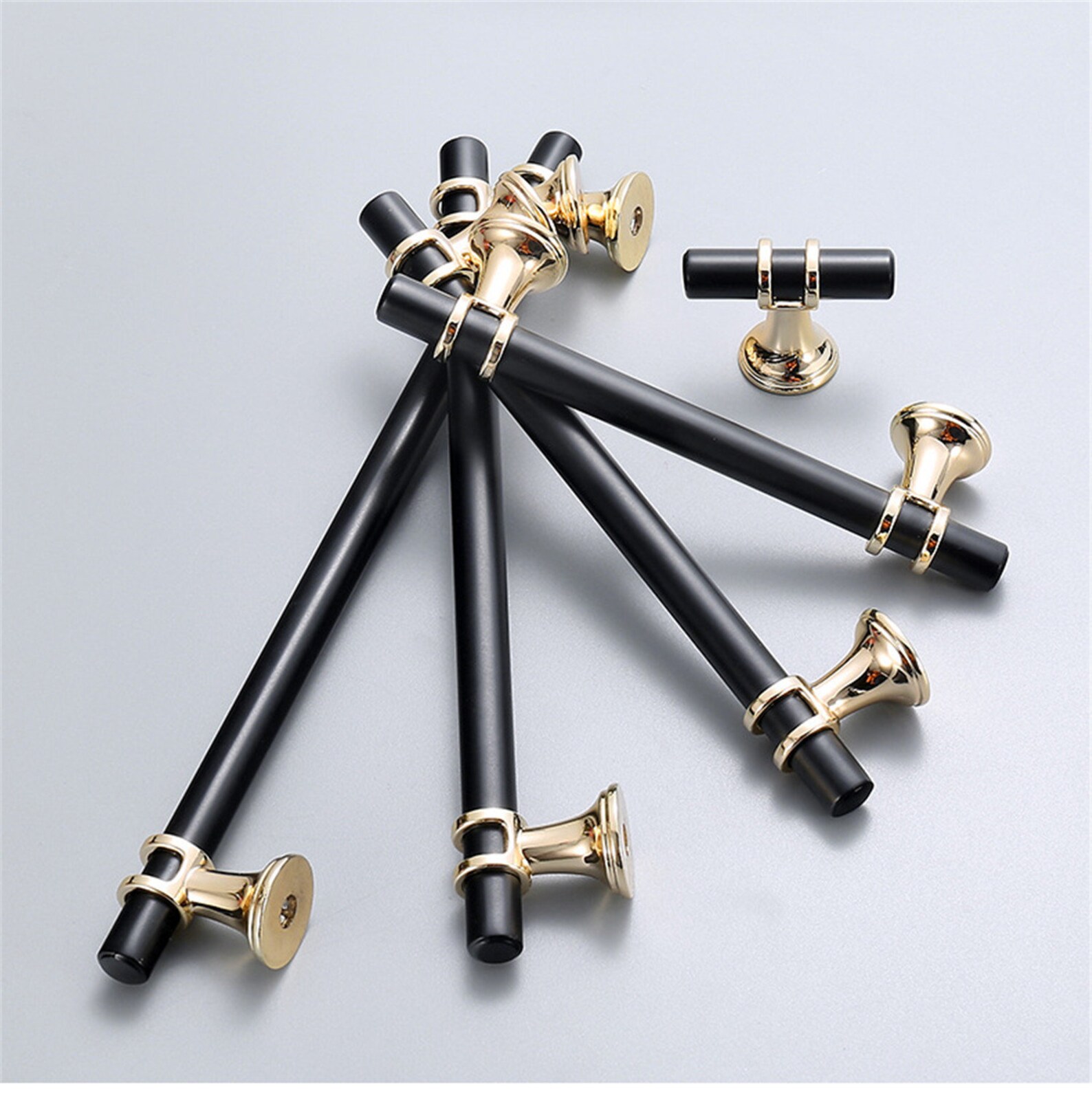 Black Gold Drawer Pulls Knobs Handles Modern Door Handles Etsy