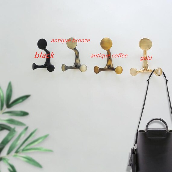 Light luxury metal hook,Modern golden hallway wall hooks, into the doorway  porch key storage clothes hanging wall creative fitting room hanging hook