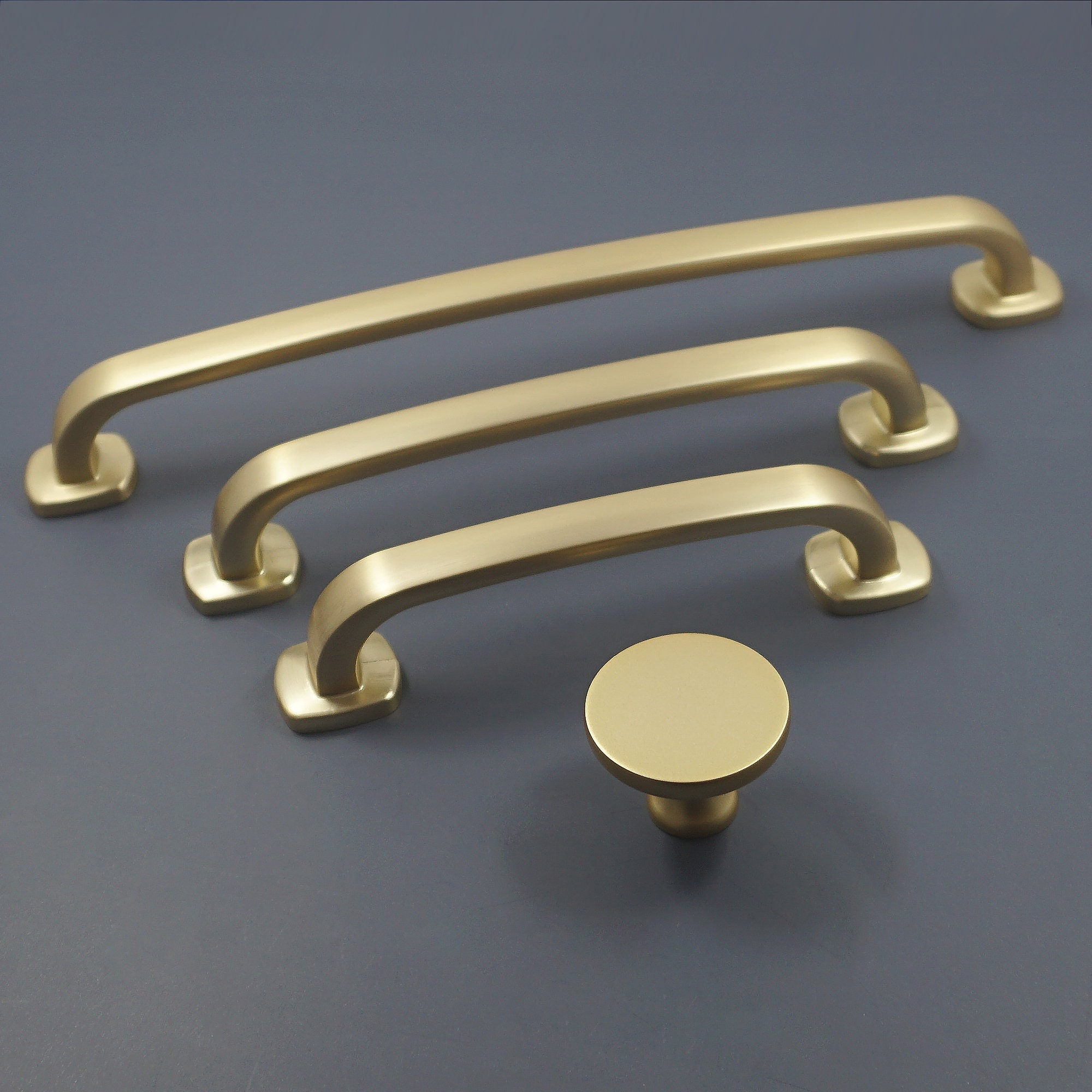 3.785 7.55'' Brushed Brass Kitchen Pulls Etsy