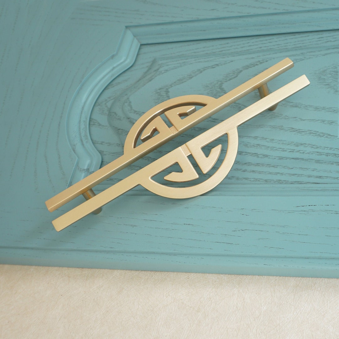 6.3'' Brushed Brass Cabinet Door Handles Drawer Pulls Knobs