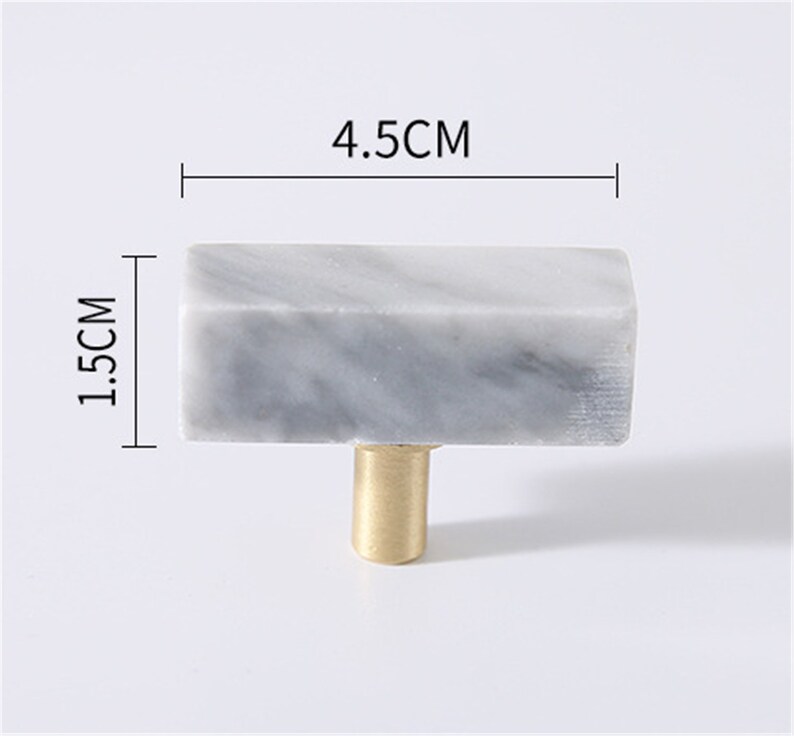 Brass Knobs Marble Drawer Knobs Dresser Pulls Knobs Square Etsy