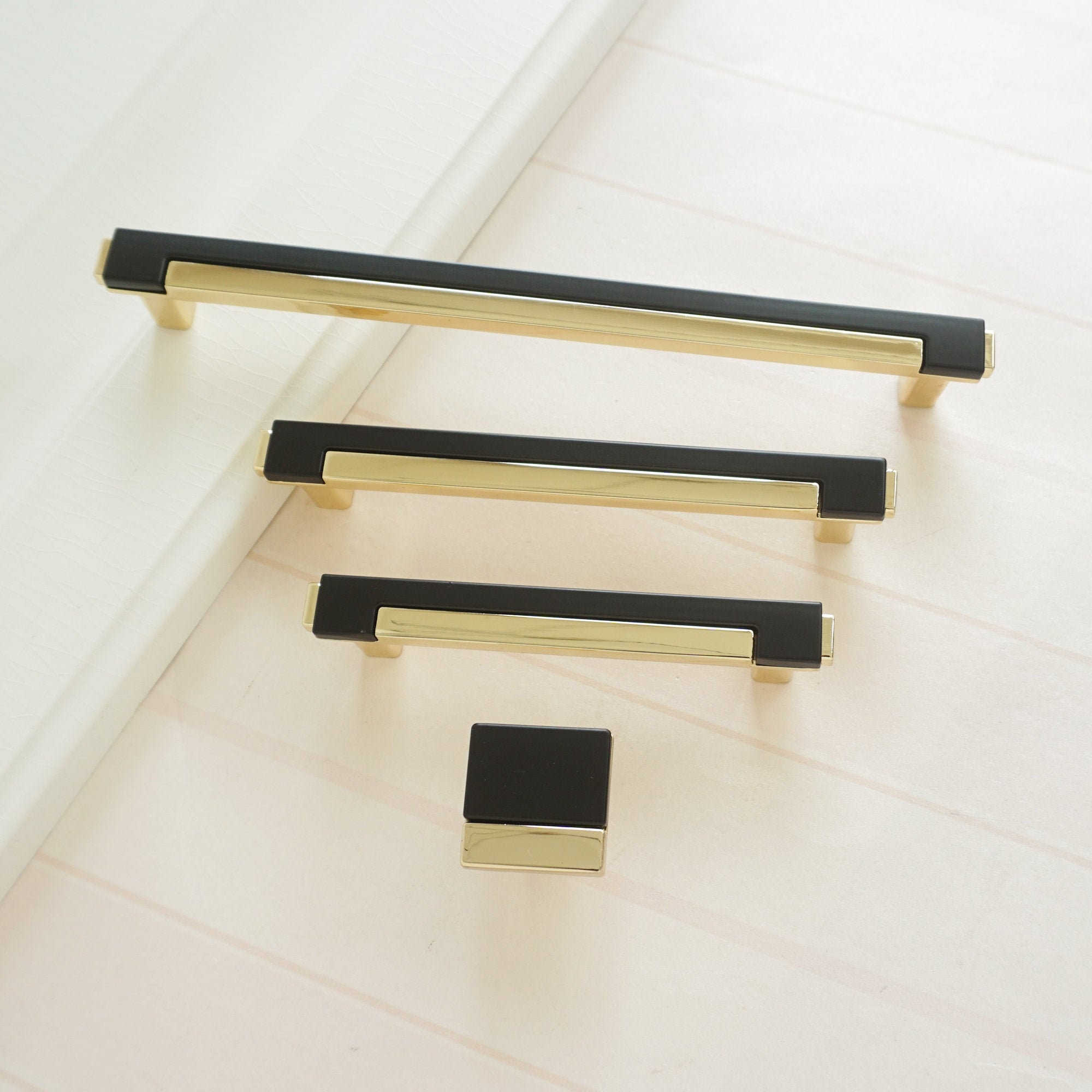 3.78 5 7.55 Gold Black Pulls Handles Etsy