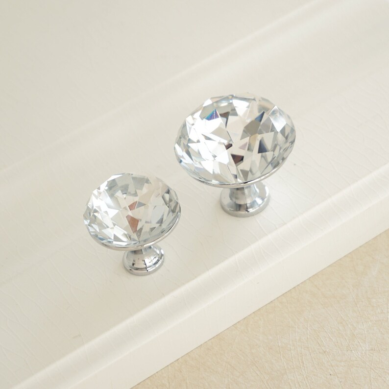 Siler Clear Glass Knobs Crystal Knob Handles Dresser Pulls Etsy