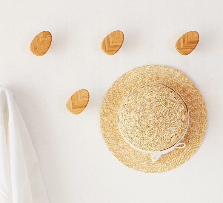 Solid Bamboo Wall Hooks Wood Hooks /Creative Wall Hooks / Etsy