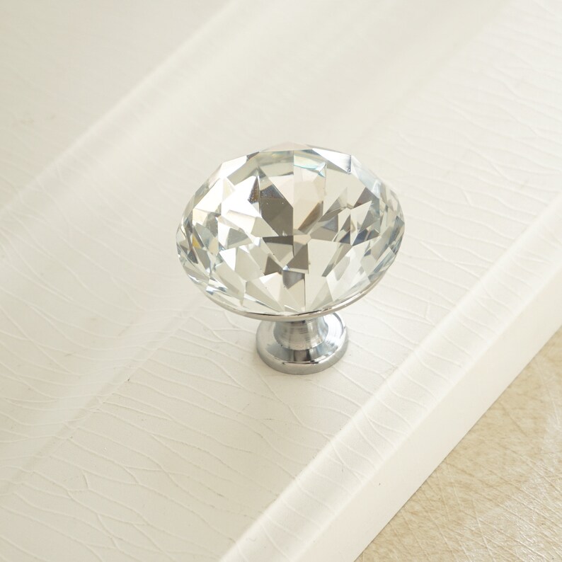 Siler Clear Glass Knobs Crystal Knob Handles Dresser Pulls Etsy