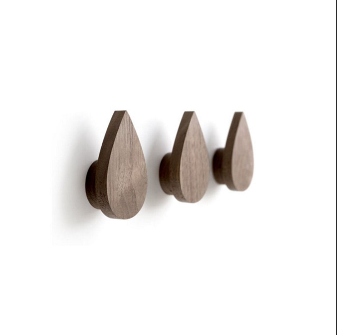 Creative Walnut Hooks /solid Wood Wall Hooks / Decorative Etsy