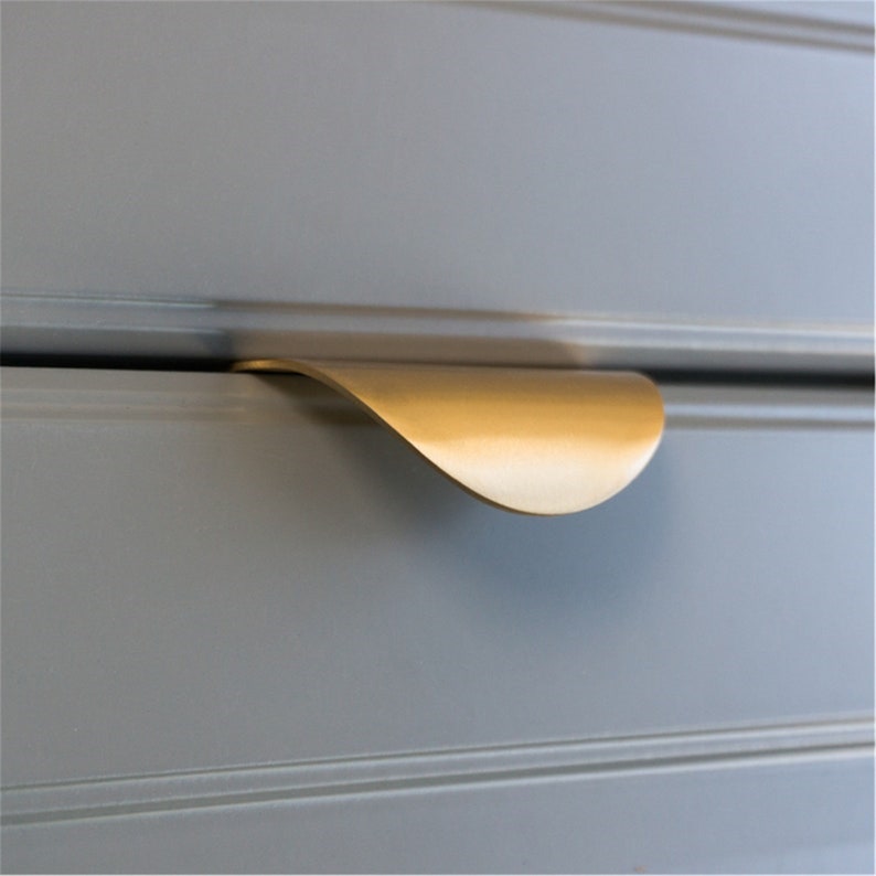 Leaf Invisible Drawer Pulls Brass Gold Cabinet Handles Cabinet Pulls Wardrobe Cupboard Pulls Modern Decorative Handles zdjęcie 4