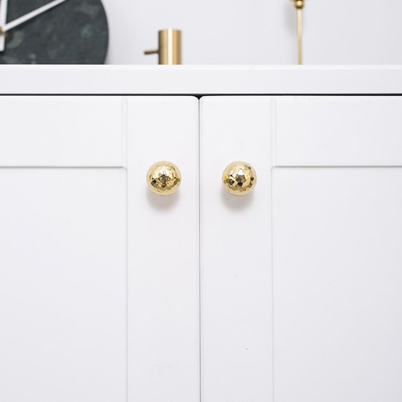 2.53.78'' 5.0 6.38.8 12.6Solid Brass Drawer Pulls Handles Cabinet Door Handle Knob Dresser Knobs Hammer grain Wardrobe Pulls image 9