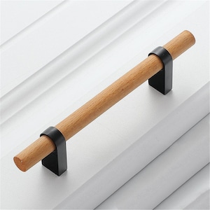 3.0 3.78 5'' Black Beech Cabinet Pulls Knob Black Handles Dresser Knobs Brushed Nickel Drawer Pull Handles Solid Wood T Bar Pulls image 8