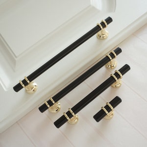 3.78" 5.0" 6.3" 7.55" Black Gold Drawer Pulls Knobs Handles Wardrobe Closet Handles Dresser Pulls Knobs Kitchen Cabinet Handles Modern Door