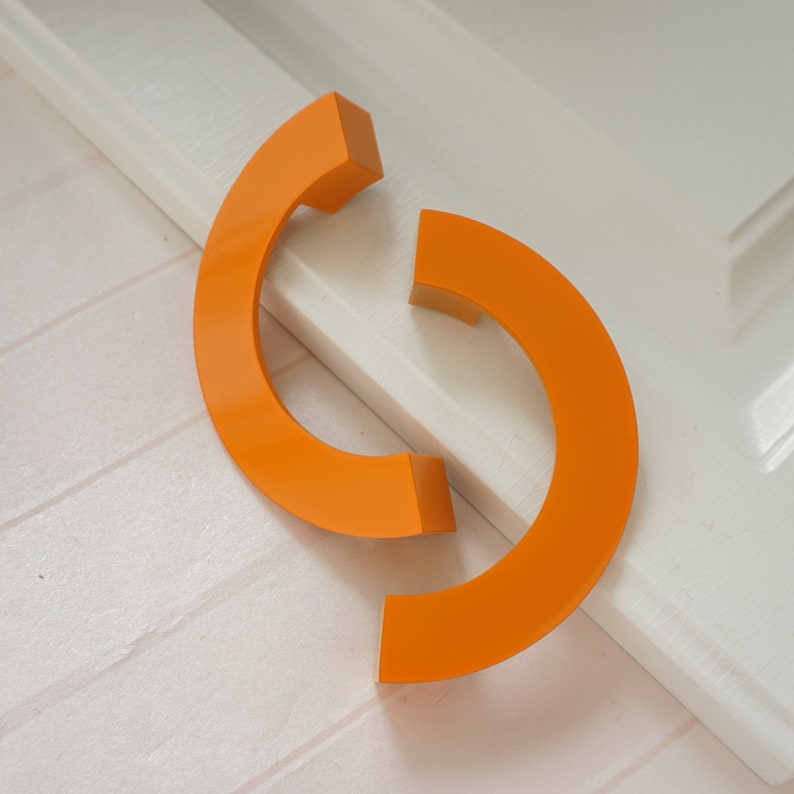 3.78''Orange Drawer Pulls Handles Dresser Pulls Cabinet Door Handles Pull Knob Kitchen Unique Modern Cuppboard Hardware Child Semicircle image 8