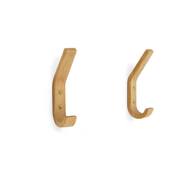 Solid Oak Wood Hooks Creative Wall Hooks Decorative Hooks Wall Etsy