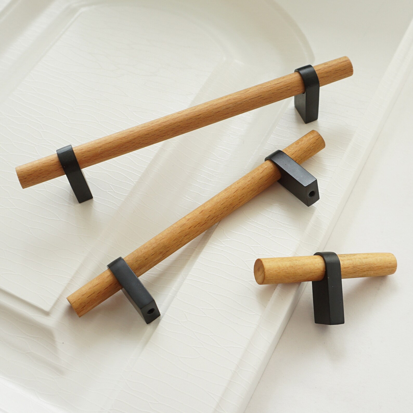 3.78 5'' Beech Wood Pulls Knob Black Etsy