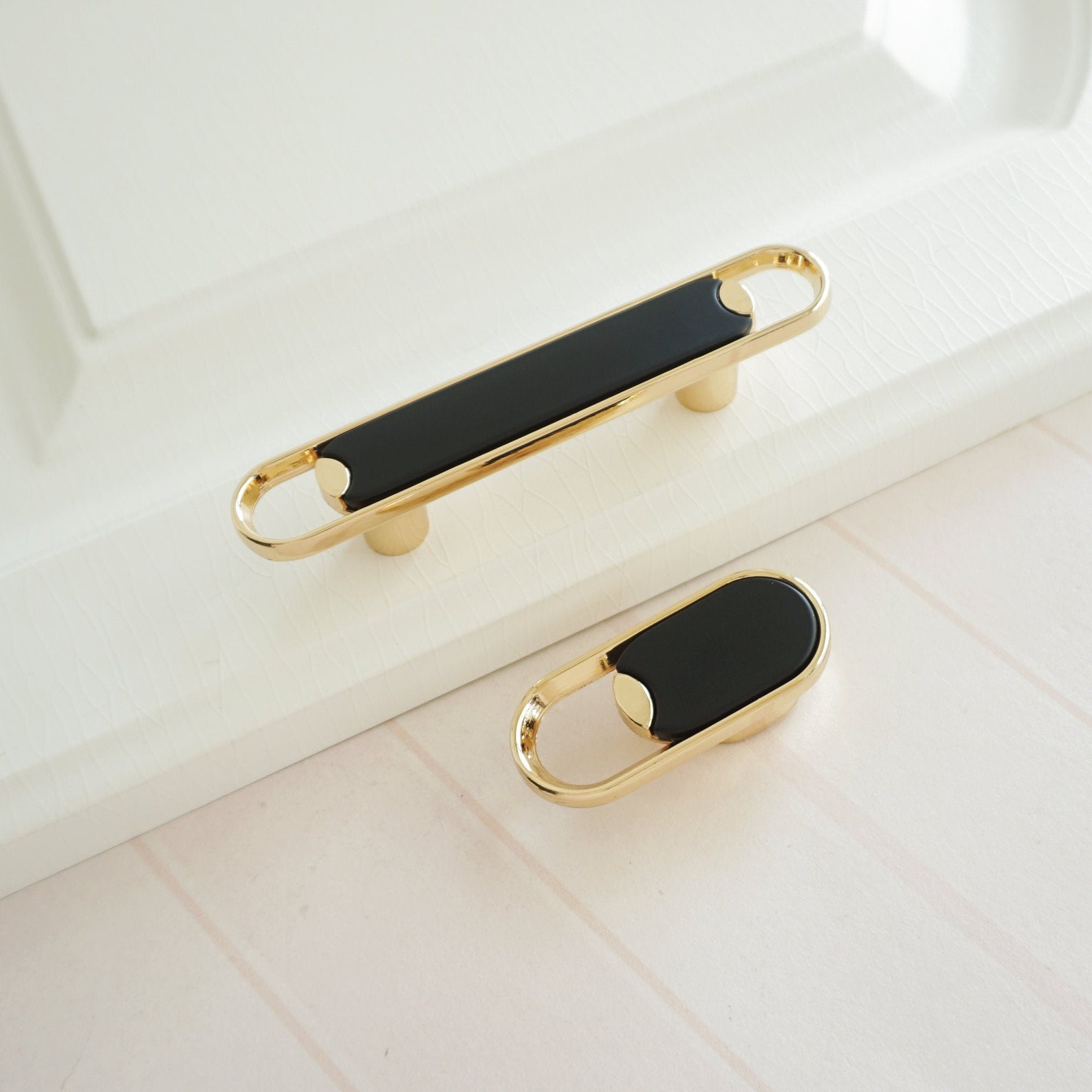 2.5 Modern Door Handles Hardware Black Gold Etsy
