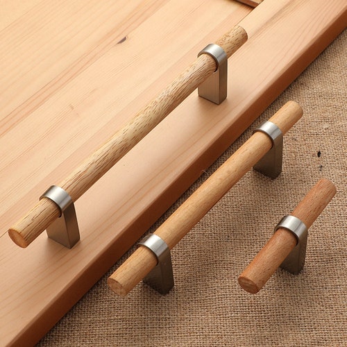 Brushed Nickel Pulls Kitchen Drawer Pulls T Bar Etsy