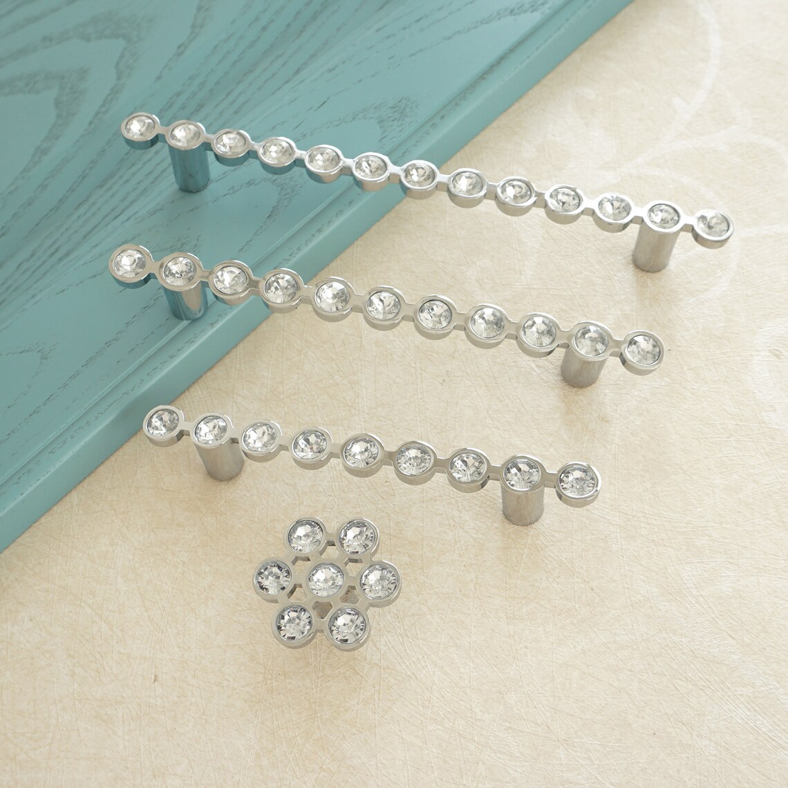 2.5 3.75 5 Crystal Dresser Handles Knob Etsy